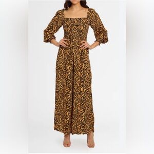 Kachel x Anthropologie Wide Leg Tiger Striped Jumpsuit, Sz 2